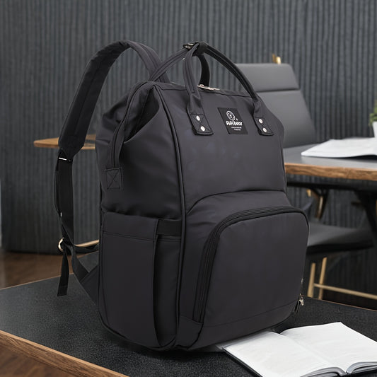 Multifunctional Mommy Backpack with Leather Film for Outings
