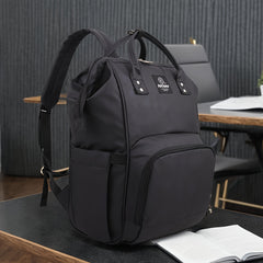 Multifunctional Mommy Backpack with Leather Film for Outings