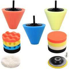 14pcs Car Buffers & Polishers Kit For Drill Foam Ball Metal Plastic Glass
