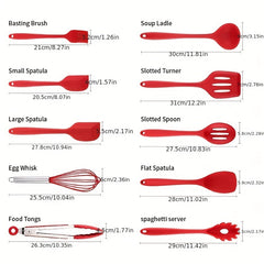 10pcs Silicone Kitchen Utensils Set Spoon Spatula Egg Beater Brush Baking Kit