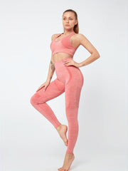 2pcs Yoga Suit Quick Drying Sports Tank Top Bra & High Waist Leggings