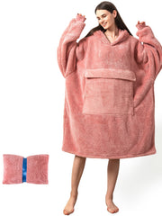 Fluffy Winter Robe Oversized Home Wear with Pocket