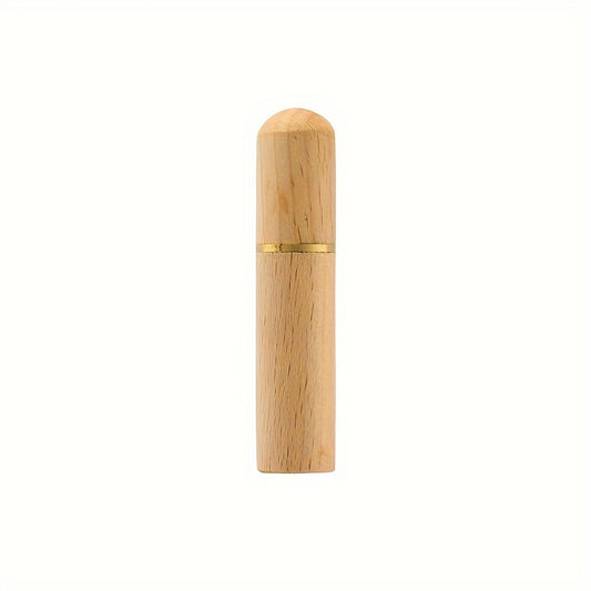 Sandalwood Needle Holder Portable Toothpick Holder Wood Brass Needle Holder