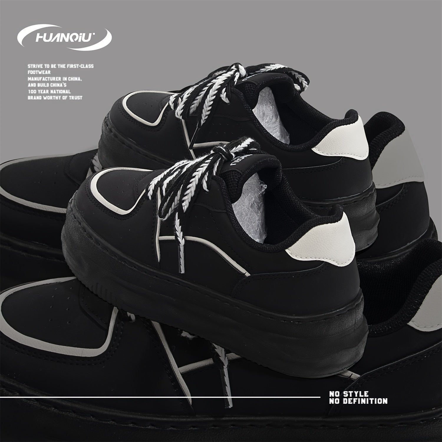 HUANQIU Platform Sneakers For Women Lace up Non slip Comfy Walking Shoes