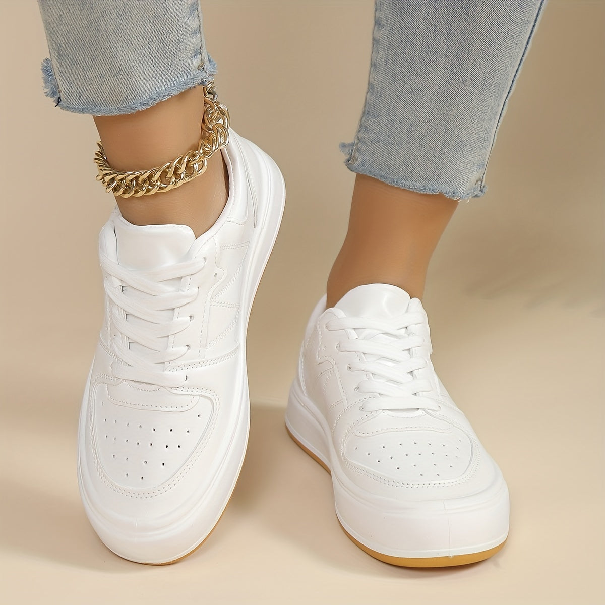 Women's Breathable Skate Shoes Casual Lace Up Outdoor Shoes
