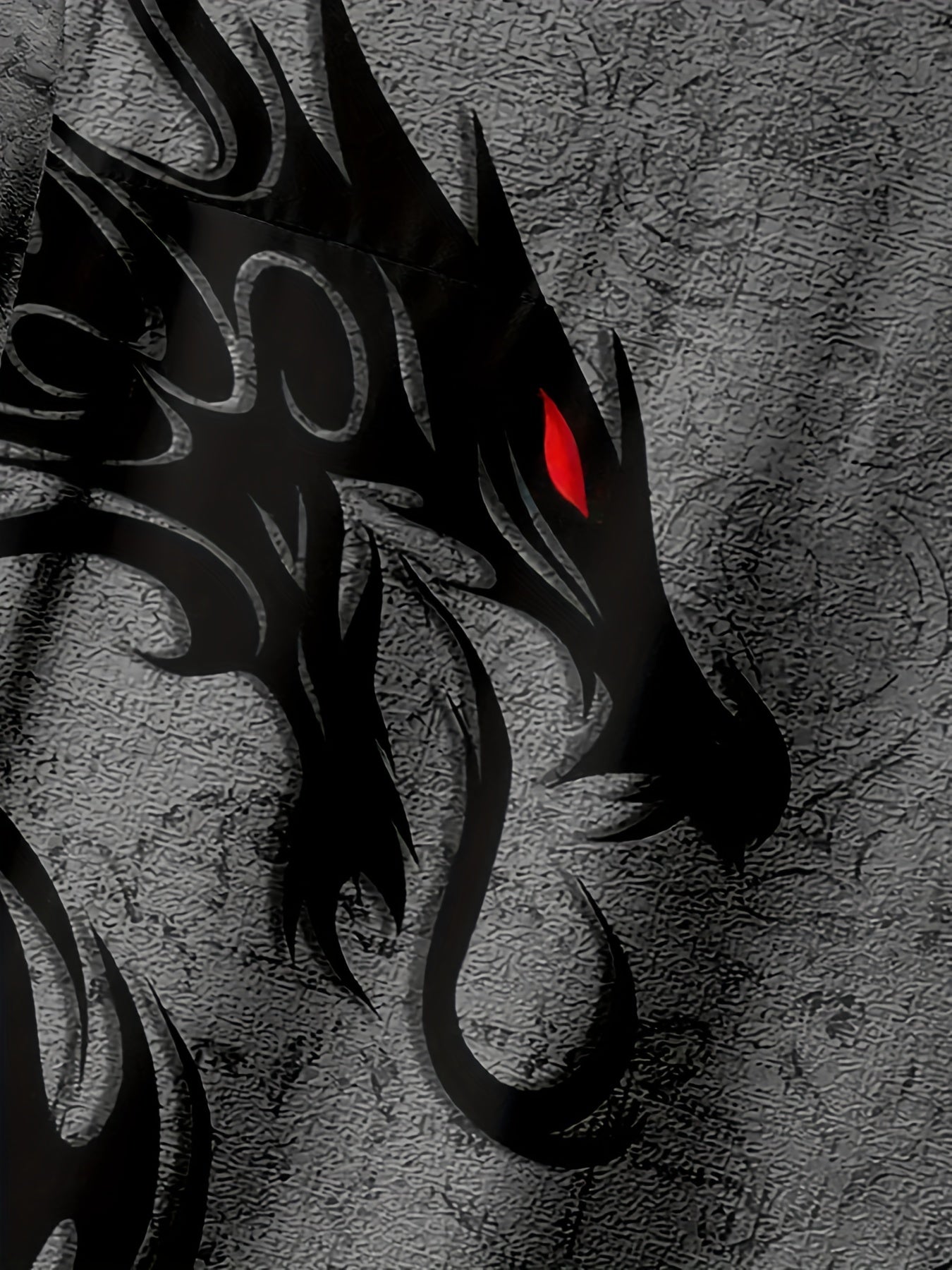 Dragon Print Men's Casual Short Sleeve Shirt for Summer