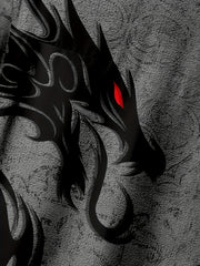 Dragon Print Men's Casual Short Sleeve Shirt for Summer
