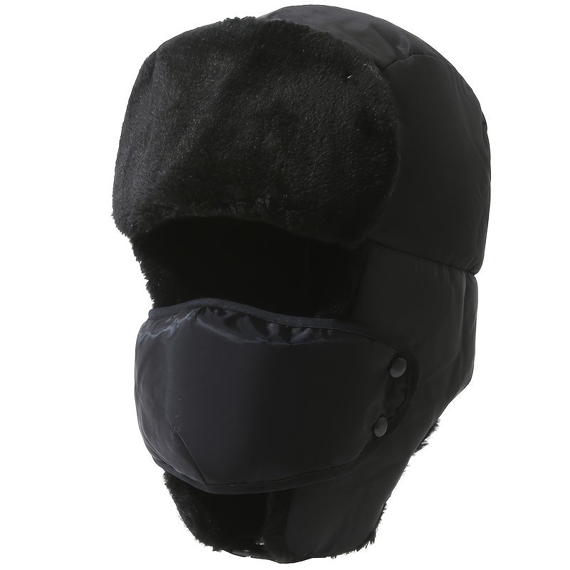 Winter Trapper Hat With Face Cover Windproof Warm Hat
