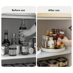 2 Layer Turntable Storage Tray Non Slip Rotating Seasoning Box Cosmetic Kitc