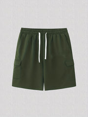 Men's Drawstring Waist Cargo Shorts for Summer Outdoor