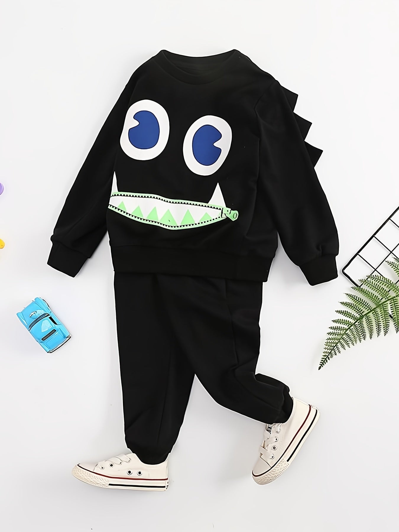Boy's Halloween Style 2pcs Outfit Set for Fall