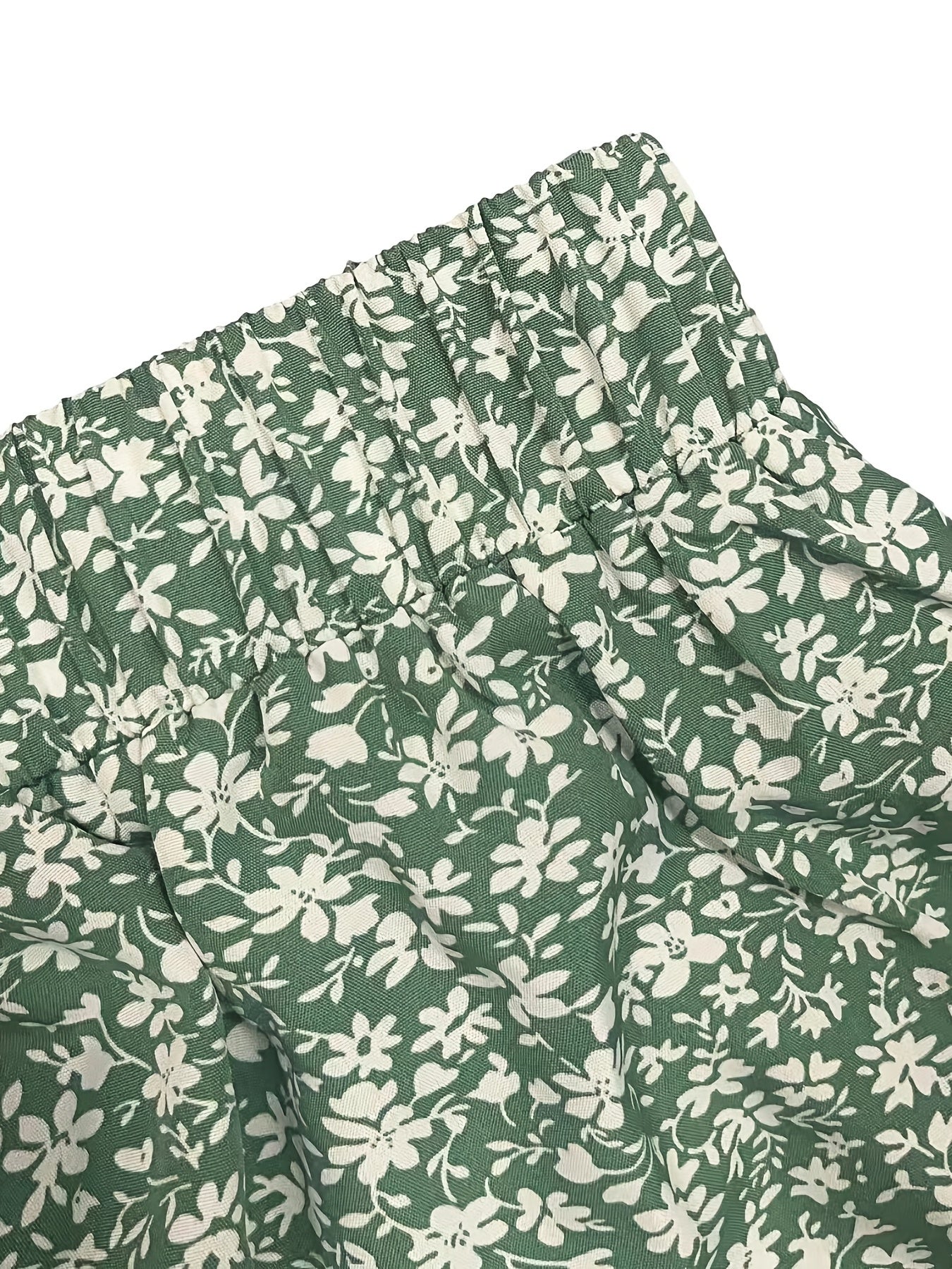 Floral Wide Leg Pants High Waist Casual Women's Clothing