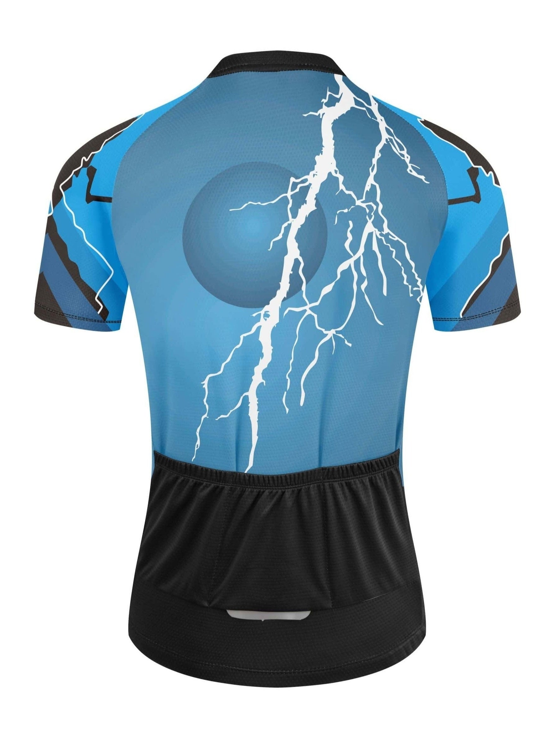 Men's Lightning Pattern Cycling Jersey Set with Shorts