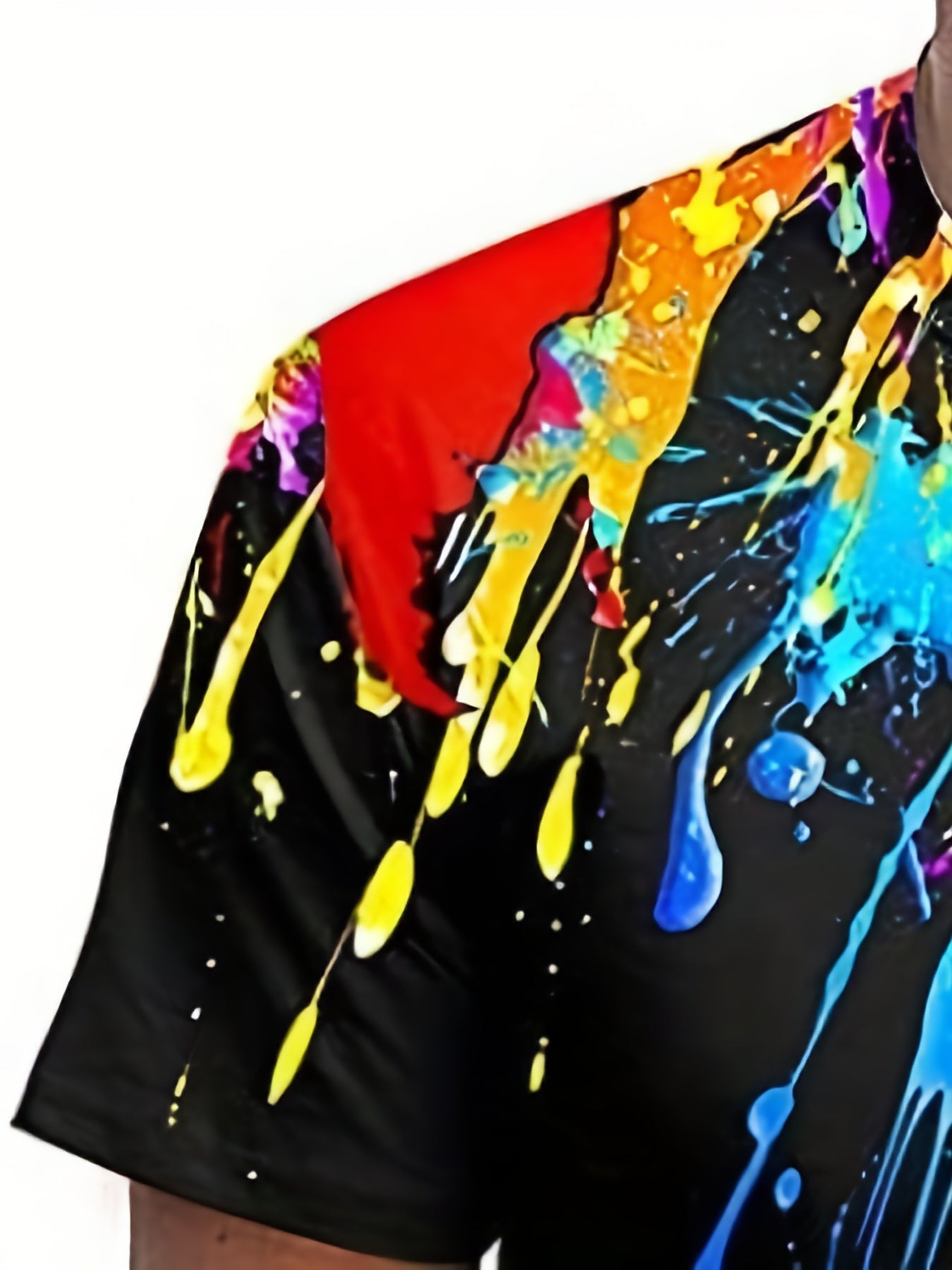 Men's Colorful 3D Print T Shirt Comfy & Stretchy Tee Top