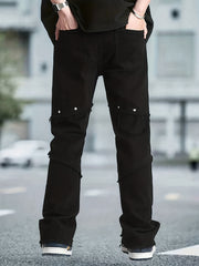 Men's Loose Fit Raw Trim Denim Pants