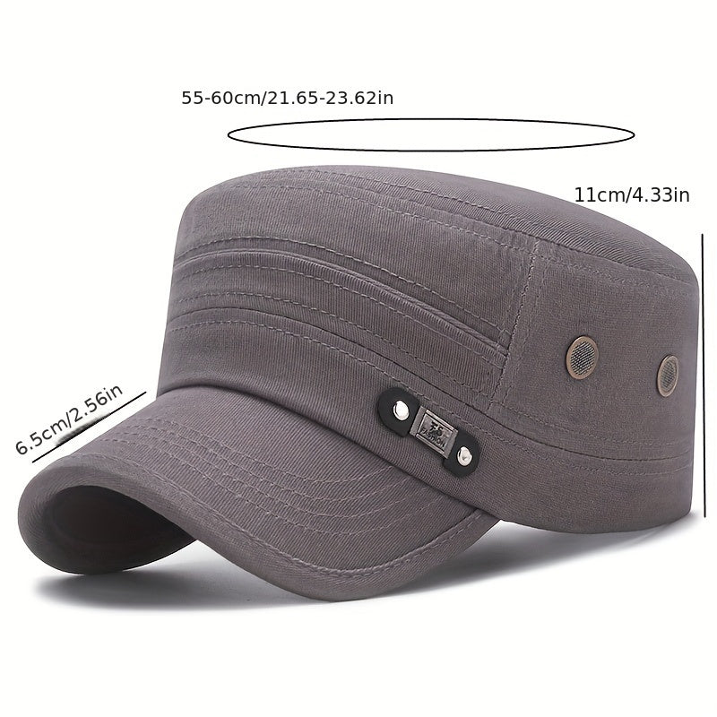 Men's Pure Cotton Sunscreen Flat Top Hat