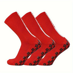 3 Pairs Men's Mid Calf Sport Socks Absorb Sweat Comfy Breathable Socks