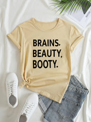 Letter Graphic Sports T-shirt Women's Activewear