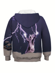 Unicorn 3D Print Boys Hooded Sweatshirt Spring Fall Kids Clothing