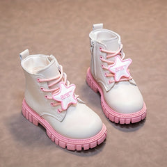 Girls' Warm Fleece Boots with Zipper for Autumn/Winter