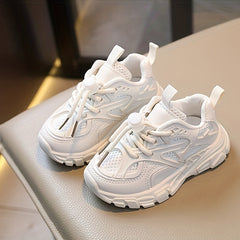 Girls' Breathable Knit Running Shoes Soft Lace Up Sneakers for Jogging