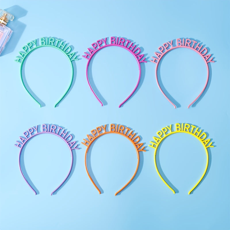 6pcs Colorful Candy Birthday Headbands For Kids