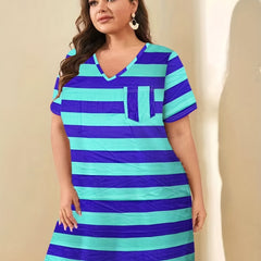 Striped Print Tee Dress