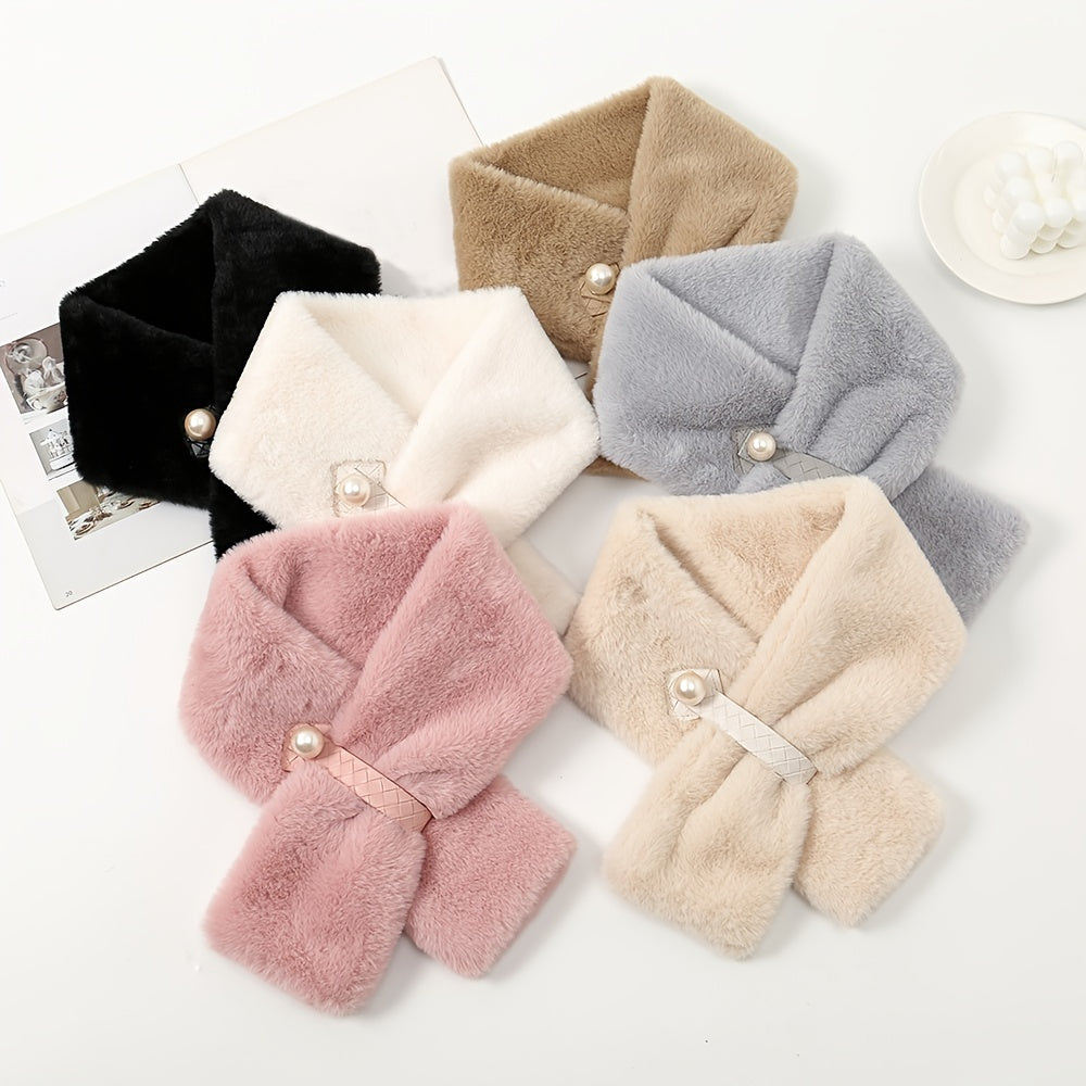 Warm Rabbit Fur Neck Scarf Thicken Plush Collar Neck Wrap Scarves