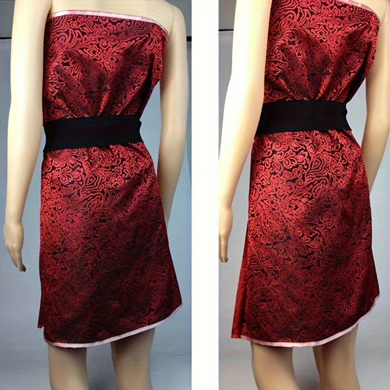 Jacquard Brocade Damask Fabric Red Handbag Sewing Cloth Tela 35 4x29 5in