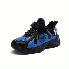 Boy's Flame Pattern Chunky Shoes Non Slip Casual Sneakers