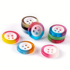 10pcs 12.5mm Resin Rainbow Candy Contrast Buttons DIY Sewing Craft Supplies
