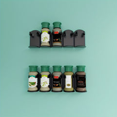Wall Mounted Spice Jar Holder for Kitchen Organization