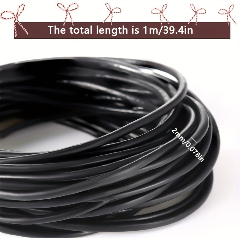 2mm Wide Leather Jewelry Rope for DIY Necklace Bracelet Making Kit