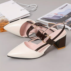 Women's Pointed Toe Block High Heel Sandals