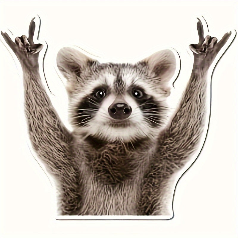 Rocking Raccoon Sticker Car Laptop Wall Window Bumper Sticker