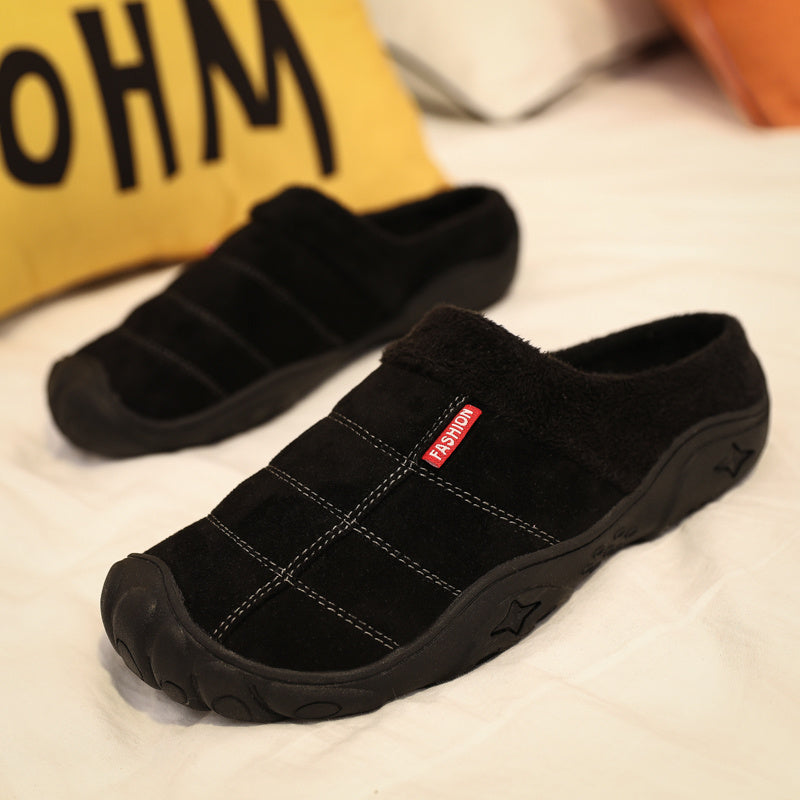 Men's Warm Fleece Non Slip Slides Slippers Comfortable Shoes