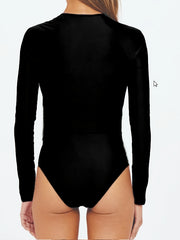 Casual Yoga Bodysuit Stretch Long Sleeves Jumpsuit Women's Activewear