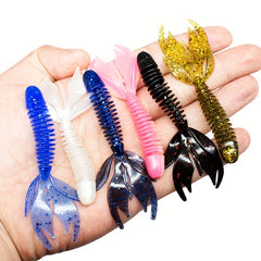 10pcs Fishing Lures Soft Bait Trout Worm Wobbler Swimbait Fishing Tackle