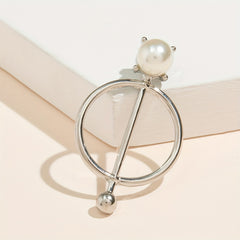 Pearl Decor Scarf Buckle Hijab Brooch Pin Shawl Ring Clip