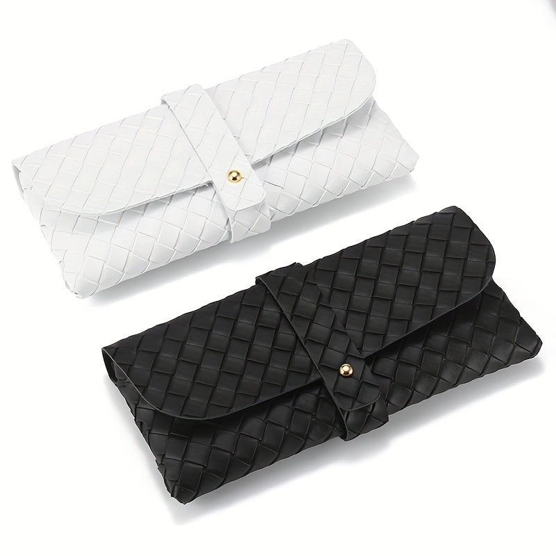 Soft Glasses Case Portable Ladies Glasses Box Eyewear Woven Pattern