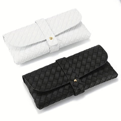 Soft Glasses Case Portable Ladies Glasses Box Eyewear Woven Pattern