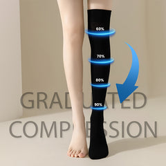 4 Pairs Thigh High Copper Sports Compression Socks For Women Men 15-25 Mmhg