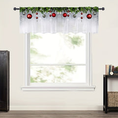 Leaf Balloon Pattern Sheer Curtain Christmas Decoration