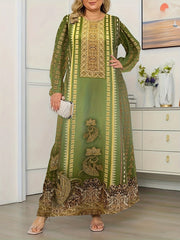Casual Abaya Dress Women's Plus Paisley Floral & Geometric Print