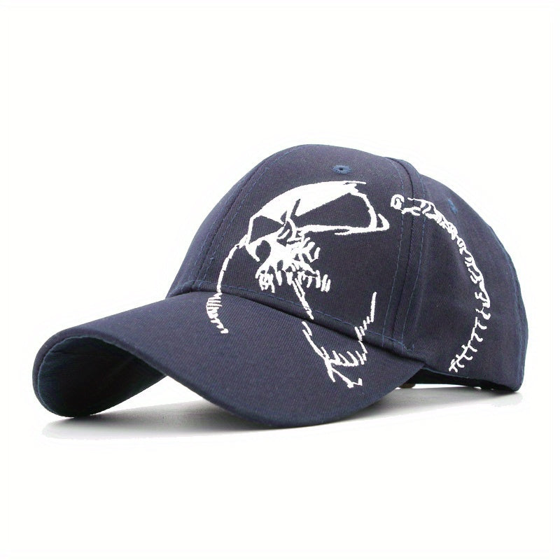 Hip Hop Skull Print Baseball Cap Unisex Sun Hat Adjustable Golf Dad Hat