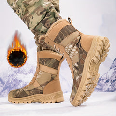 Boy's High Top Hiking Boots Non Slip Lace Up Durable Thermal Shoes Winter