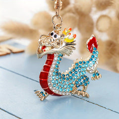 Chinese Zodiac Dragon Keychain Pendant for Keys Bags Wallets