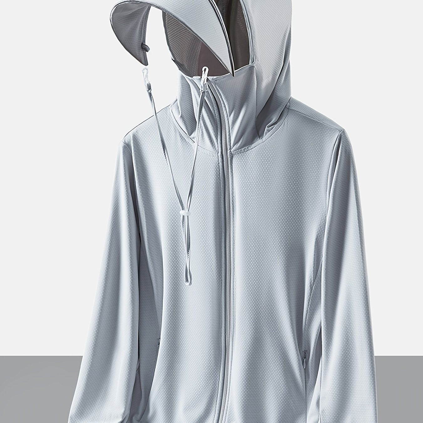 UPF 50 Sun Protection Shirt with Zipper Pockets & Removable Hat Brim