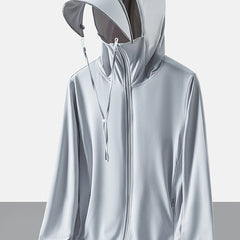 UPF 50 Sun Protection Shirt with Zipper Pockets & Removable Hat Brim