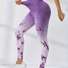 Tie Dye Ombre High Waist Sports Leggings Yoga Fitness Workout Gym Pants